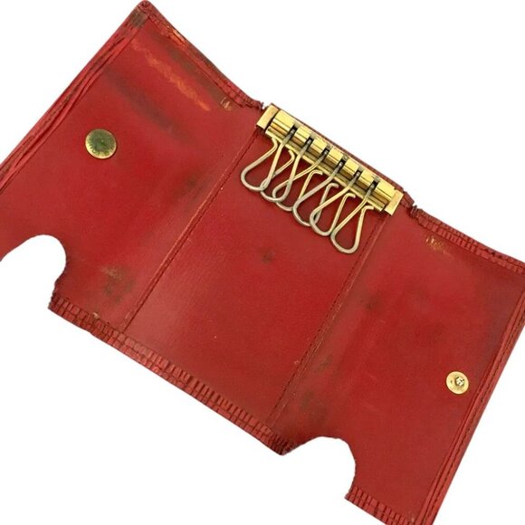 652144AP (C1) Louis Vuitton Key Case 6 Ring Red Epi Leather - Picture 5 of 9